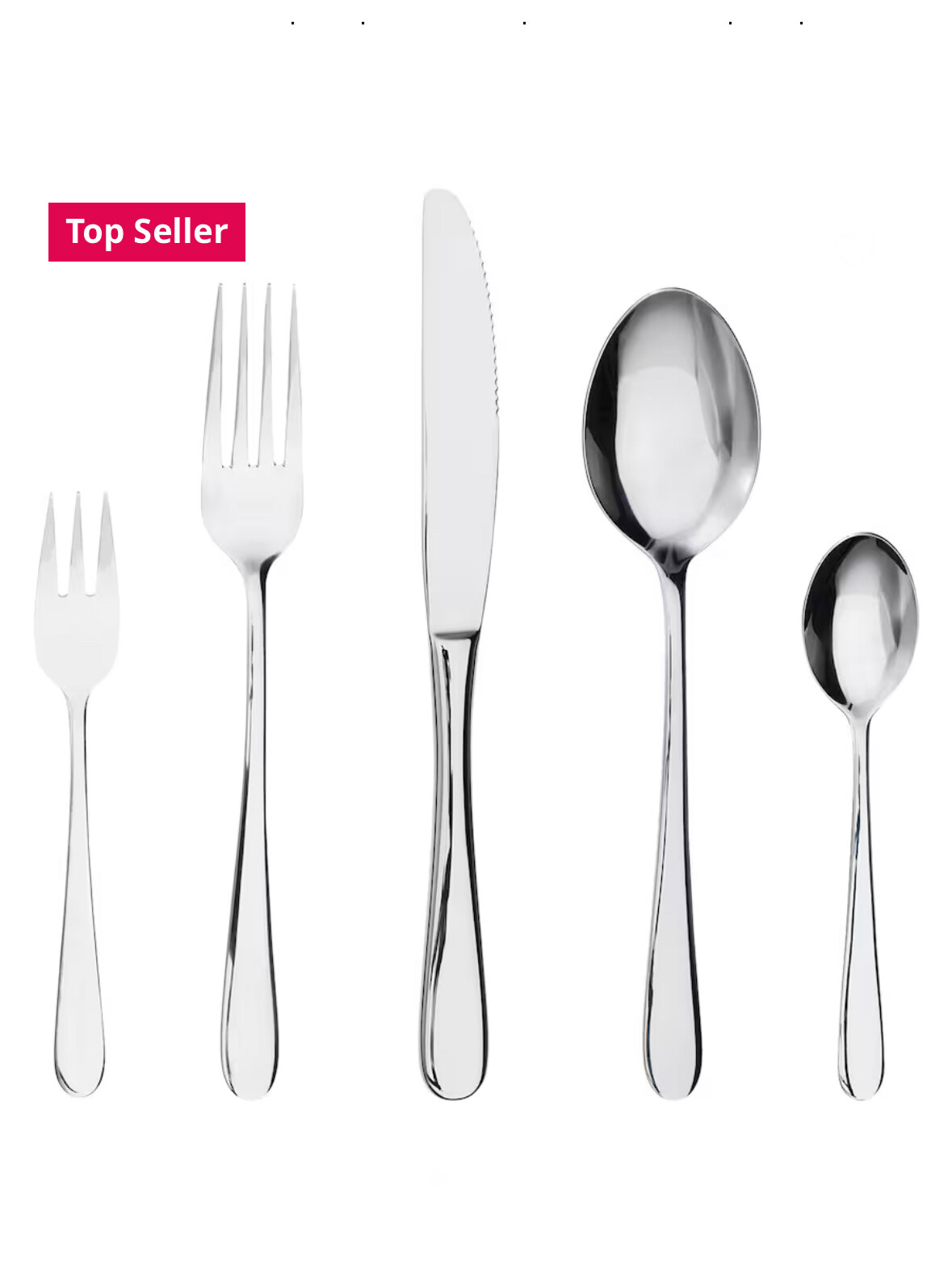 Картинки Столовые приборы IKEA "MARTORP", нержавеющая сталь, 30 предм, 6 персон, серебристые