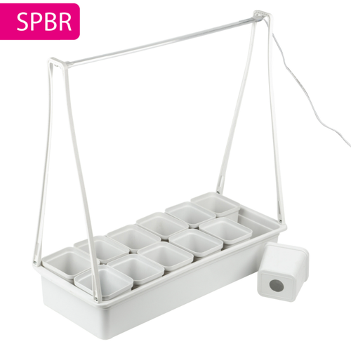 Светильник для растений светодиодный с подставкой. ULT-P34N-10W-SPBR IP65 WHITE для рассады и досвечивания.12 кашпо.