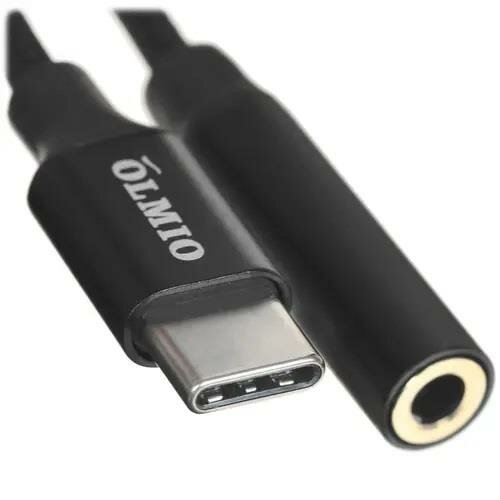 Адаптер USB Type-C - AUX (3.5mm) (black) Olmio - фото №4