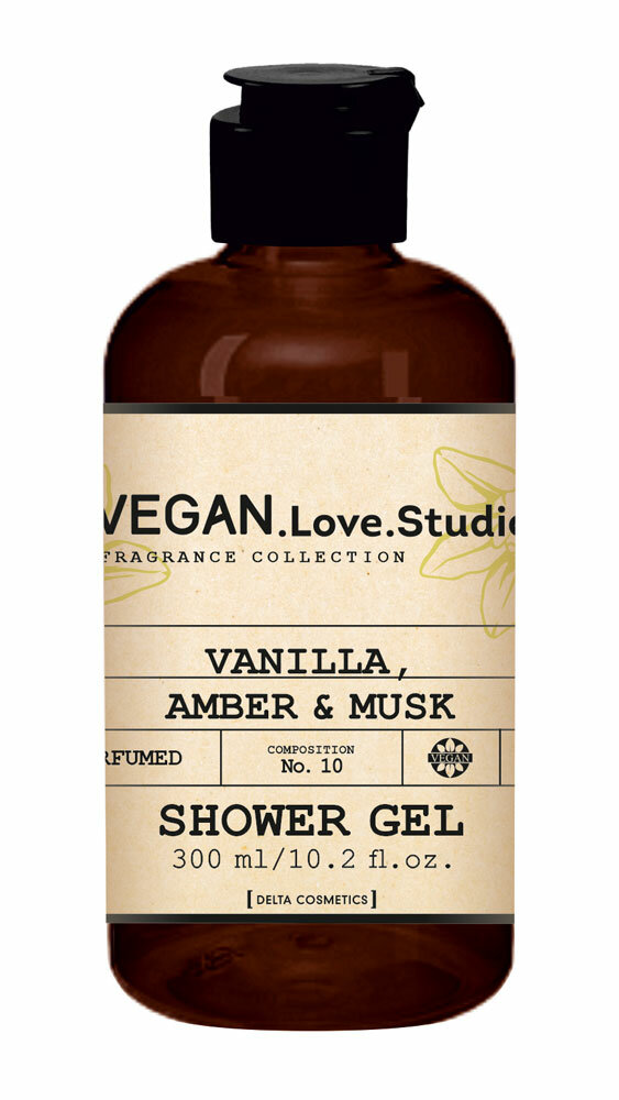 Гель для душа парфюмированный VEGAN.Love.Studio № 10 Vanilla, Amber, Musk, 300 мл.
