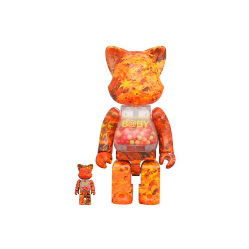 Bearbrick My First Nyabrick Baby Autumn Leaves Ver. 100% & 400% Set (Р.) bearbrick my first baby bearbrick macau 1000% р