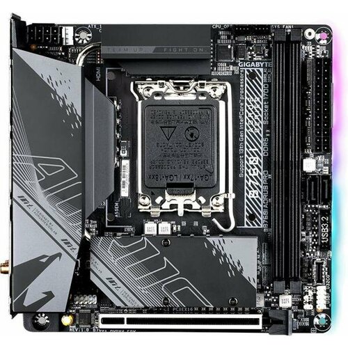 Материнская плата Gigabyte B760I AORUS PRO Soc-1700 Intel B760 2xDDR5 mini-ITX AC97 8ch71 25Gg RAIDHDMIDP 2750000₽