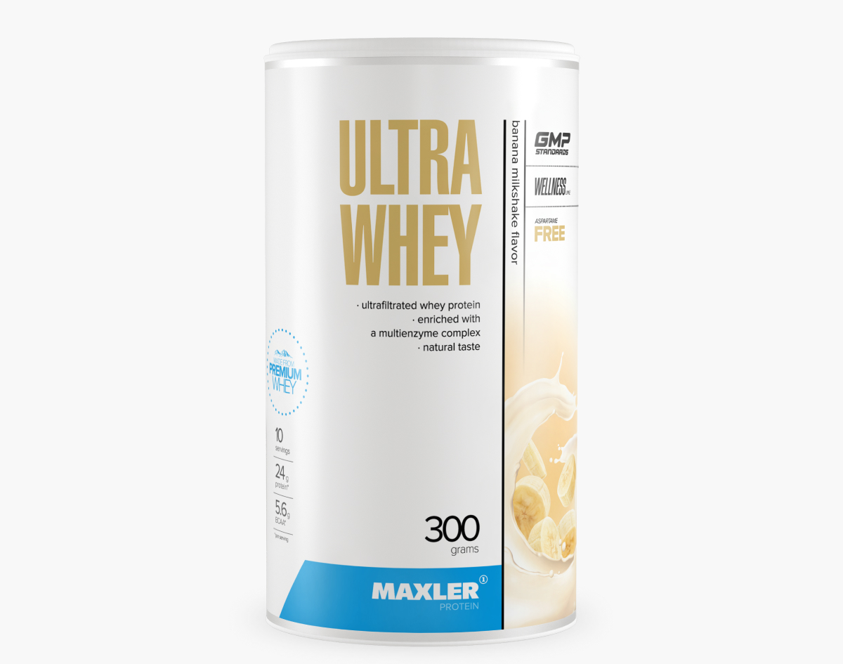 Протеин сывороточный для мужчин и женщин Maxler Ultra Whey 300 гр. - Банановый молочный коктейль