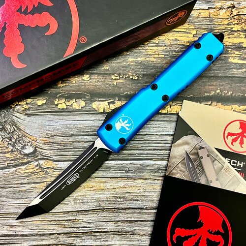 фото Нож складной miсrotech mct1231tq ultratech, black tanto blade, blue handle miсrotech knives
