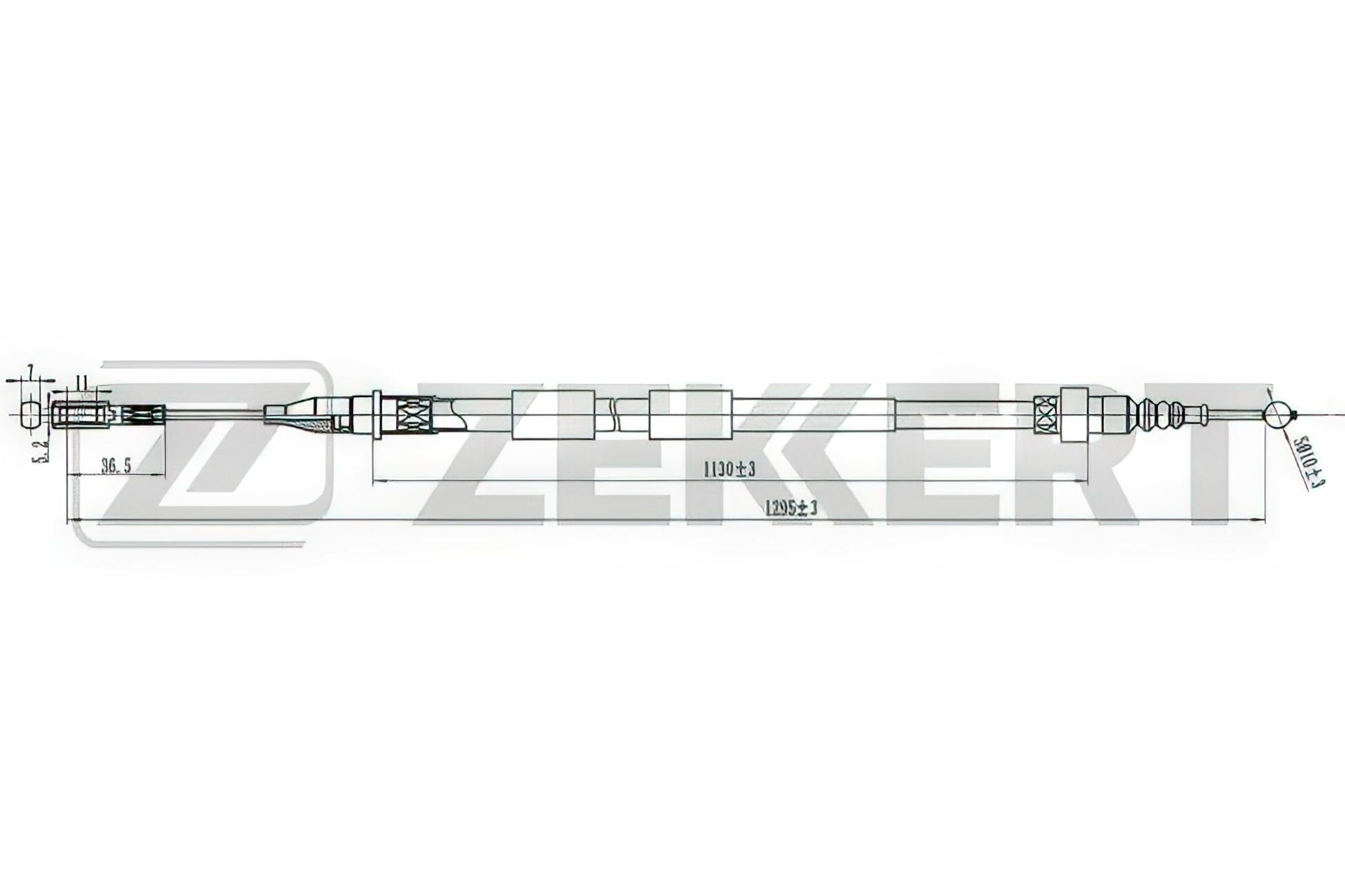 Zekkert Трос стояночного тормоза для Ford Galaxy 95- Seat Alhambra 96- Volkswagen Sharan 95-