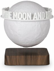 Левитирующий глобус Луны с надписью "Back to the moon" D=14 см, подставка под дерево, GlobusOff