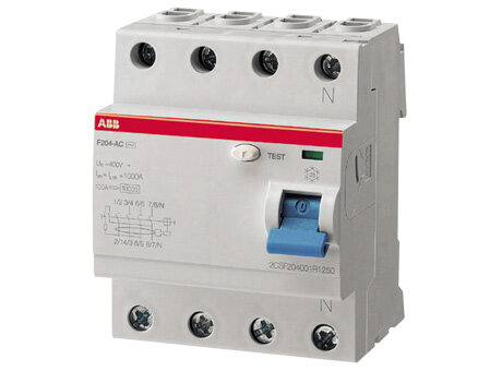 Выключатель дифференциального тока (УЗО) 4п 100А 300мА F204 АС | код. 2CSF204001R3900 | ABB ( 1шт. )