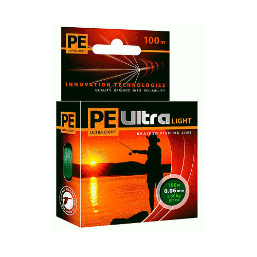 Плетеный шнур AQUA PE ULTRA Light 100m dark green, 0.14mm