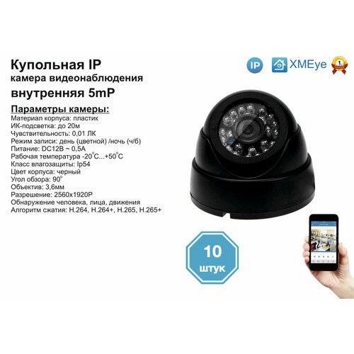 10шт DVB300IP5MP Внутренняя IP камера 5мП с ИК до 20м 3082500₽