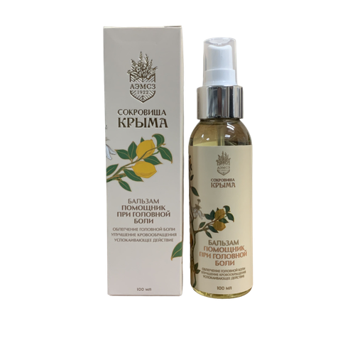 Аэмсз Сокровища Крыма Бальзам «Помощник» при головной боли алуштинский, обладает успокаивающим действием, 100 мл