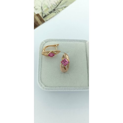 Серьги XUPING JEWELRY, розовый leonie jewelry серьги из золота kisses maxi с розовым кварцем