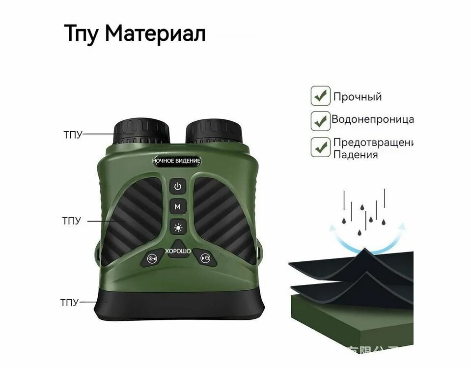 Тактический прибор ночного видения с бинокулярным цифровым телескопом ДТ39, 2,5 КД, для охоты, с инфракрасной камерой высокой четкости и функцией видеозаписи — фото 5