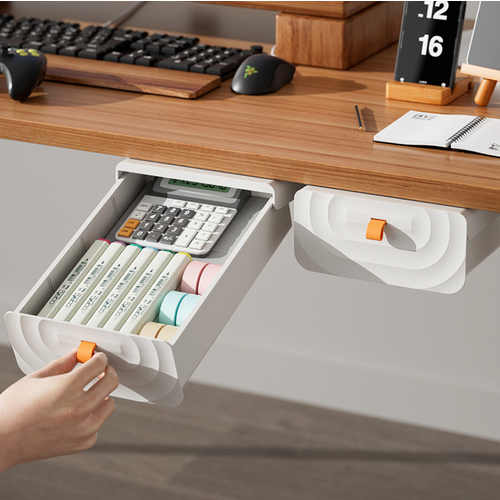 Подвесной ящик для хранения мелочей MyPads выдвижной без сверления крепкий и надежный для гардероба белый стильный 1288₽