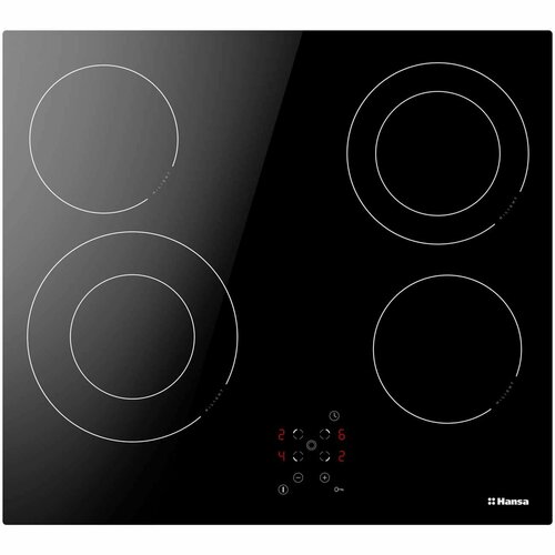 Встраиваемая электрическая панель Hansa BHC66506 независимая 4 конфорки 9 уровней черная 3064100₽