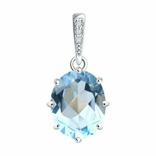 Подвеска Diamant online, серебро, 925 проба, топаз, фианит