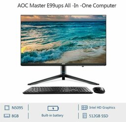 моноблок компьютер AOC 24" (Intel celeron N5095 (2.0 ГГц), DDR4 8 ГБ, 512 ГБ SSD, Windows 11 Pro), черный, русская клавиатура