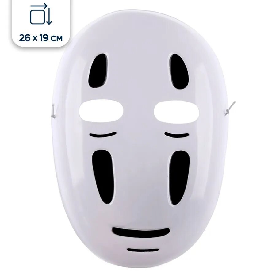 Карнавальная маска Аниме Безликий белая 26х19 см
