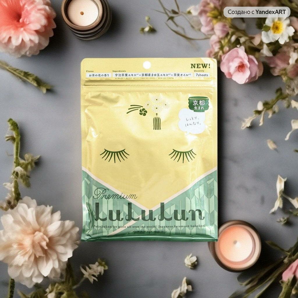 Маска Lululun (Лулулун) увлажняющая для упругости кожи с экстрактами цветов чая premium face mask tea flower 7 GLIDE ENTERPRISE Inc. - фото №6