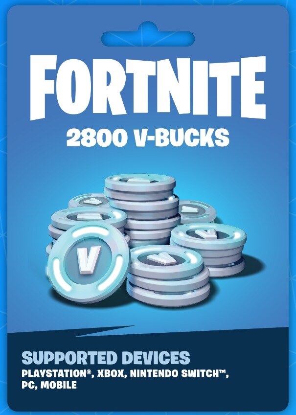 Игровая валюта Fortnite 2800 V-bucks - GIFT CARD Fortnite 2800 v bucks Global/RU ключ Активации В-баксы