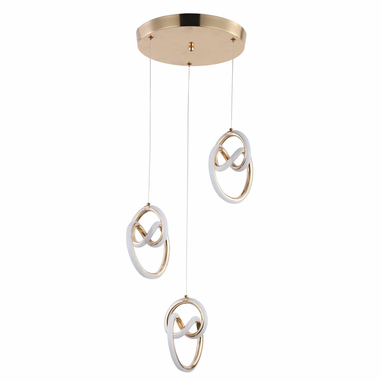 Светильник подвесной светодиодный, люстра De Markt Аурих 108010803, 3*22W LED, цвет: золотой