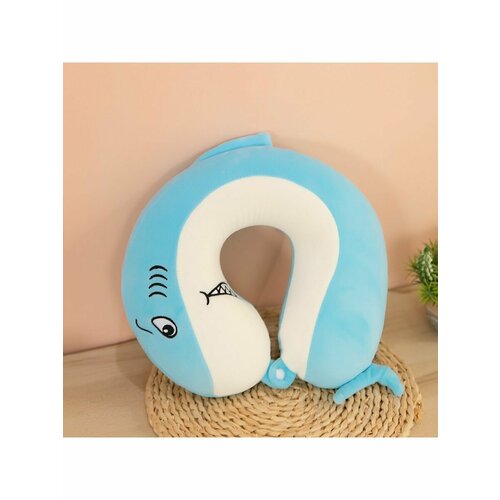 Подушка для шеи , белый, голубой
