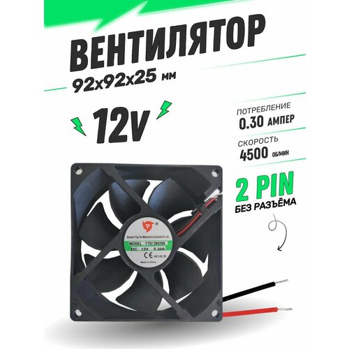 Вентилятор DC 12V 0,30А 92х92х25мм