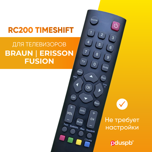 Пульт ду для телевизора Braun Erisson Fusion GoldStar Hyundai Soundmax Suzuki Shivaki Telefunken Thomson / RC200 Timeshift пульт rc200 для телевизора erisson fusion goldstar hyundai soundmax supra telefunken