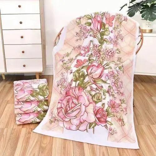 Полотенце махровое для рук и лица Цветочный рай 50*90 см Бежевое