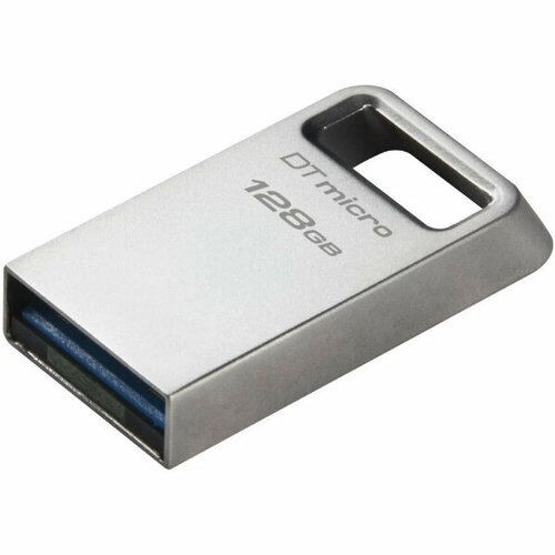 Флеш Диск Kingston 128Gb DataTraveler Micro DTMC3G2/128GB USB3.0 серебристый