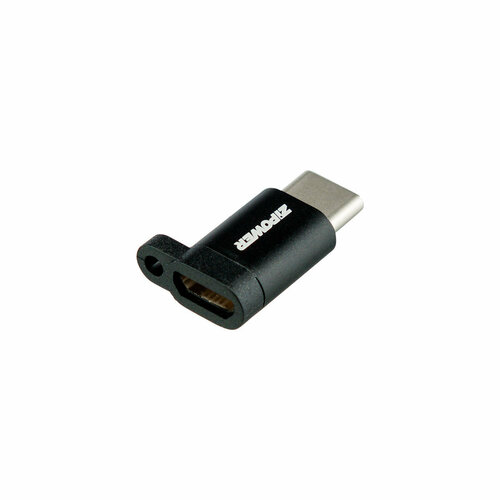 ZIPOWER Адаптер с Type-C на USB micro B, 3 A быстрая зарядка, передача данных 380 Мб/сек, черный, PM6680