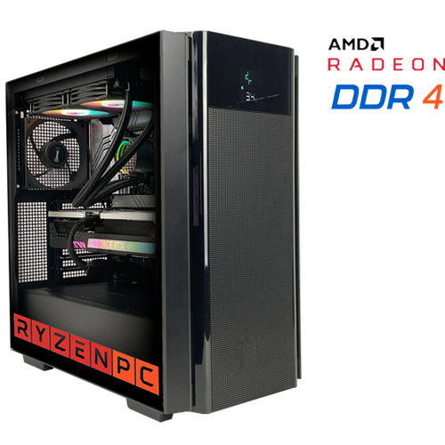 Настольный компьютер RyzenPC GAME 83504709 (AMD Ryzen 7 5700X 3.4 ГГц, AMD B550, 64 DDR4, SSD: 1000 Гб, HDD: 1000 Гб, AMD Radeon RX 7600 8 Гб, WI-FI, Без привода, 600 Вт, Deepcool CH510 Mesh Digital, ОС не установлена)