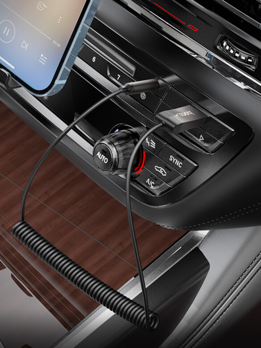 Bluetooth Аудио ресивер в машину, витой кабель, адаптер для магнитолы / Hoco E78 BT 5.3 Audio Receiver — фото 4