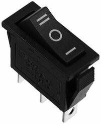 Кнопка - выключатель, трехпозиционный, 250 Вт, 15 А, 3 с, черный с нейтралью (комплект из 12 шт)
