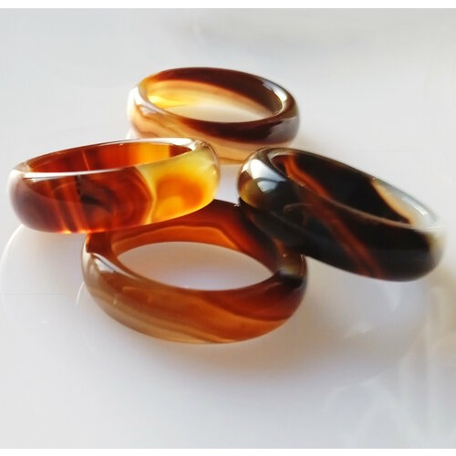 Кольцо агат размер 17 коричневый 480₽