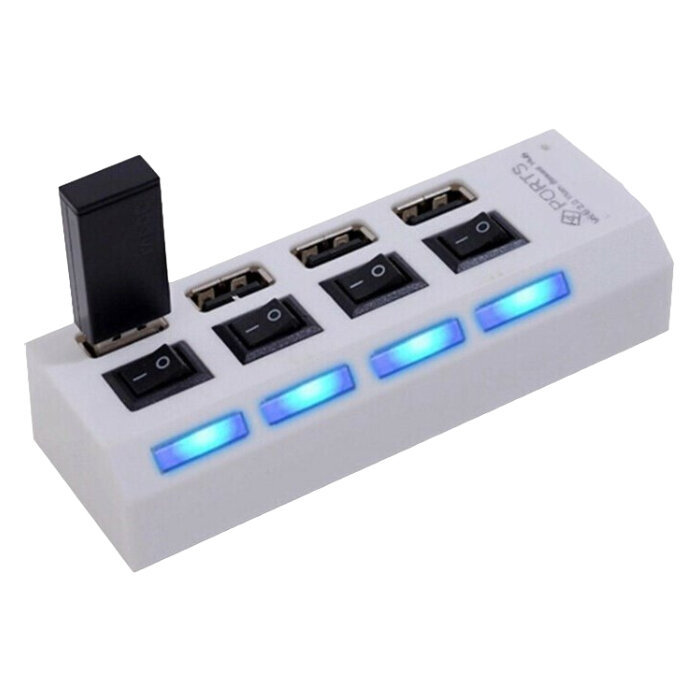 USB разветвитель на 4 порта USB HUB 4PS Белый