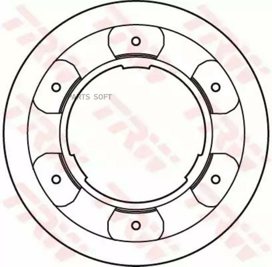Торм. диск зад. вент.[306х28] 6отв. TRW / арт. DF4993S - (1 шт)