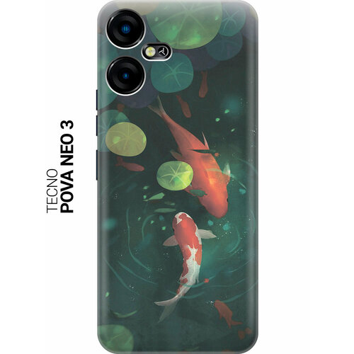 фото Силиконовый чехол на tecno pova neo 3 / техно пова нео 3 с рисунком "карпы кои" slvgo