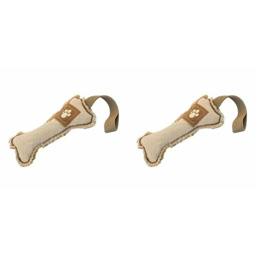 Дарэлл Игрушка для собак Тягалка-аппорт Кость с ручкой, брезент, 24 см, 2 шт дарэлл 0234 игрушка для собак тягалка аппорт скалка с ручкой брезент 30см