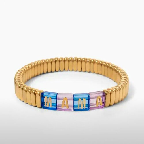 фото Плетеный браслет love, эмаль, акрил, 1 шт., размер one size, диаметр 6 см, лиловый, мультиколор sorona jewelry