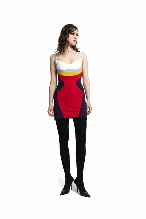 Платье 001PAX, размер xs, бирюзовый, бордовый