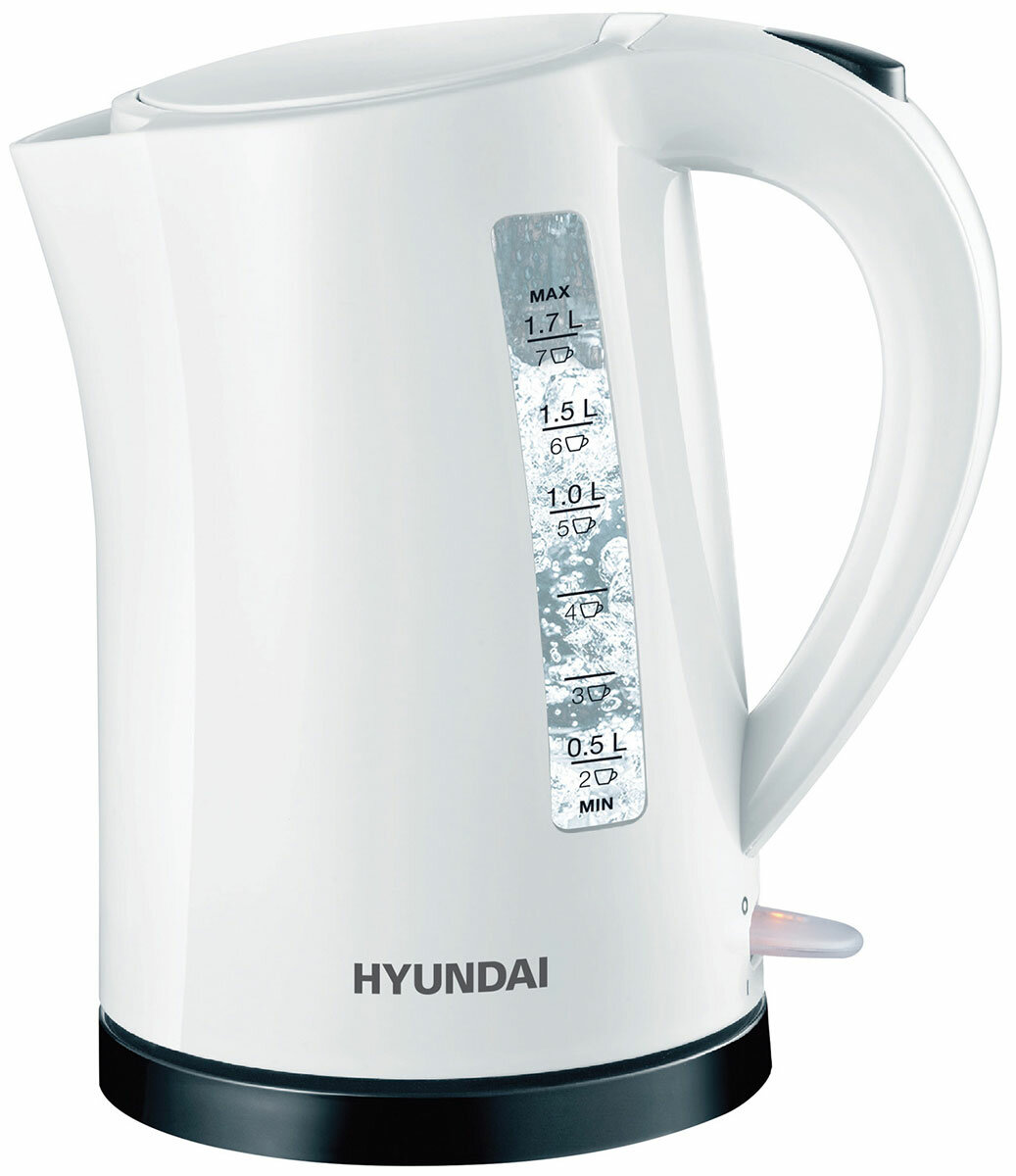 Чайник электрический Hyundai HYK-P1409, 1.7 л, 2200 Вт, белый