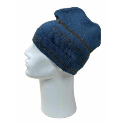 фото Шапка , размер свободный, голубой шапка-сиб