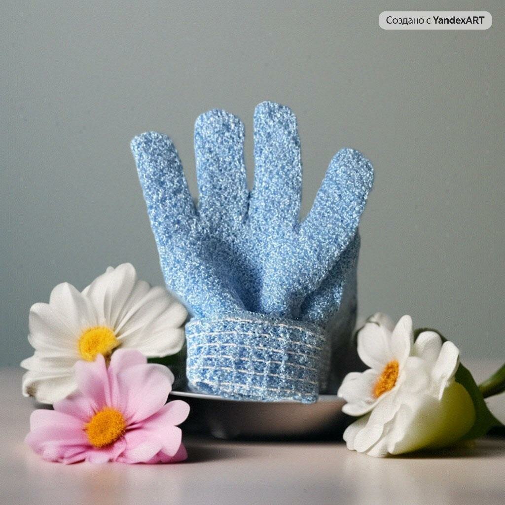 Мочалка перчатка для тела, массажный эффект, «Мари Текс» - 2 шт.