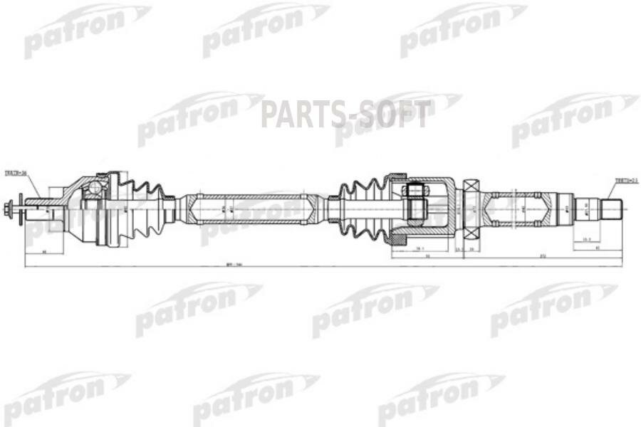 PATRON PDS0381 Полуось передняя правая 36x921,5x56x23 FORD: C-MAX 04-07, FOCUS LL 06-