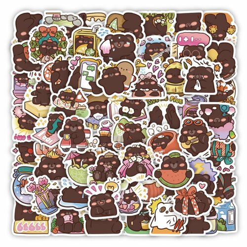 Наклейки стикеры милый Мишка/Шоколадный мишка Милые корейские наклейки. Voropaeva11
