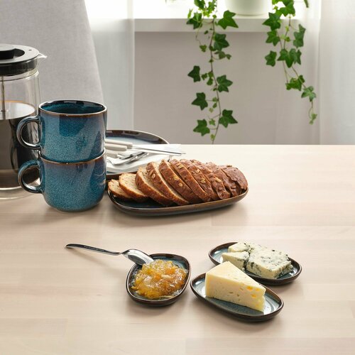 Набор тарелок GLADELIG IKEA синий, 12*7 см, 4 шт