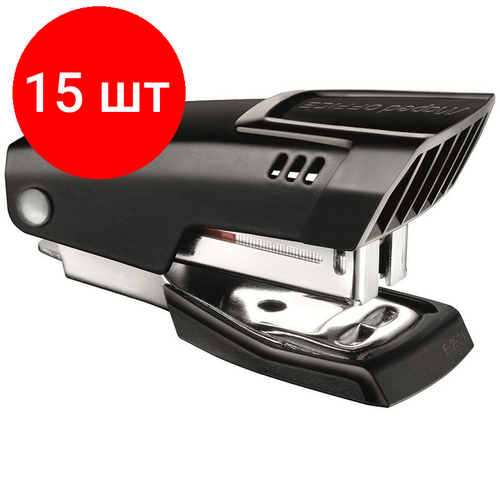 Комплект 15 штук, Степлер -мини Maped METAL ESSENTIALS до15л,№10, металл, антистеп, черн,352311