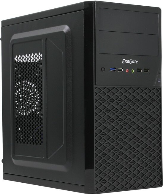 Корпус mATX Exegate EX278430RUS minitower, XP600, Black, 120mm, 3*USB+1*USB3.0, Audio, black - фото №6
