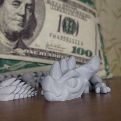 Подвижная модель ручного дракончика на 3Д принтере для детей и взрослых антистресс подарок сувенир игрушка