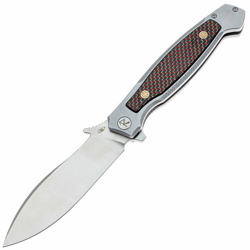Складной нож Reptilian Руна-03-1 сталь D2, карбон красный/сталь